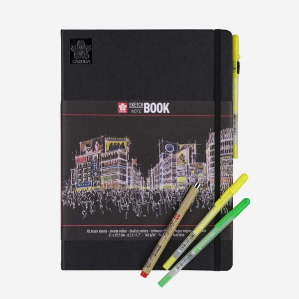 Sakura-Skizzenbuch-21x30-schwarz-pens