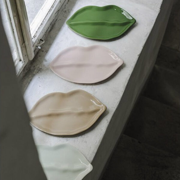 Keramikteller-Keramikschale-Lippe-Lip-plate-rosa-gruen-beige-mint-Sisi-house-of-style-Keramik-Platte