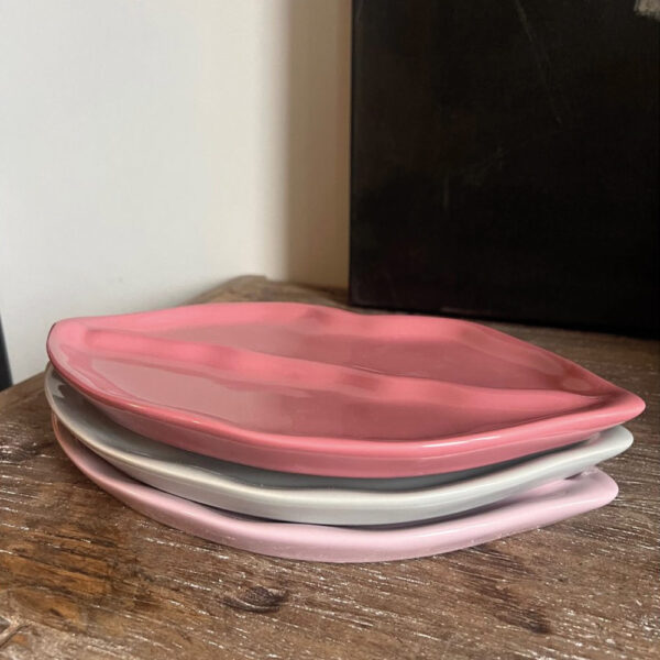Keramikteller-Keramikschale-Lippe-Lip-plate-pink-Sisi-house-of-style-Keramikplatte
