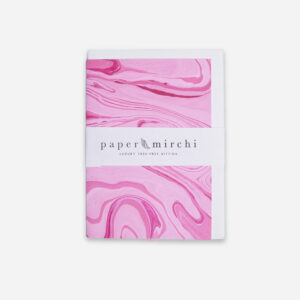 Handmarmorierte-Grusskarte-Marble-Pink-Baumfrei-Paper-Mirchi