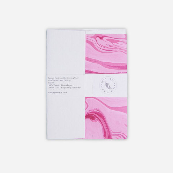 Handmarmorierte-Grusskarte-Marble-Pink-Baumfrei-Paper-Mirchi-Rueckseite