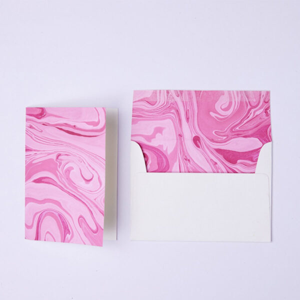Handmarmorierte-Grusskarte-Marble-Pink-Baumfrei-Paper-Mirchi-Set-mit-Umschlag